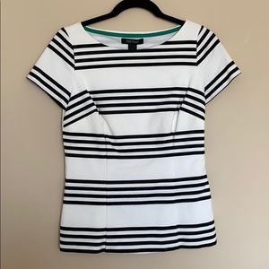 Black and White Striped WHBM Top